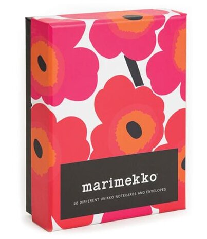 Marimekko Marimekko Set van 20 Unikko kaarten met envelop in doos Marimekko Marimekko Set van 20 Unikko kaarten met envelop in doos