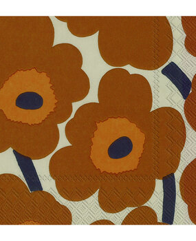 Marimekko Marimekko Unikko Papieren Servetten 33x33cm Kastanje Marimekko Marimekko Unikko Papieren Servetten 33x33cm Kastanje