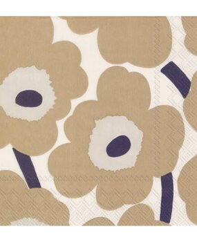 Marimekko Marimekko Unikko Papieren Servetten 33x33cm Beige Marimekko Marimekko Unikko Papieren Servetten 33x33cm Beige