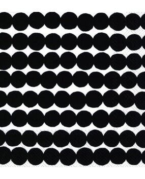 Marimekko Marimekko Räsymatto zwart Papieren Servetten 33x33cm Marimekko Marimekko Räsymatto zwart Papieren Servetten 33x33cm