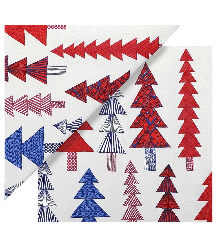 Marimekko Marimekko Kuusikossa Rood Papieren Servetten 33x33cm Marimekko Marimekko Kuusikossa Rood Papieren Servetten 33x33cm