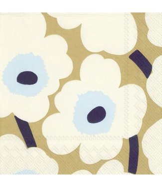 Marimekko Marimekko Unikko Beige-Blauw Papieren Servetten 33x33cm