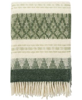 Klippan Klippan Freja plaid van 100% Zweedse Wol 130x200 groen Klippan Klippan Freja plaid van 100% Zweedse Wol 130x200 groen