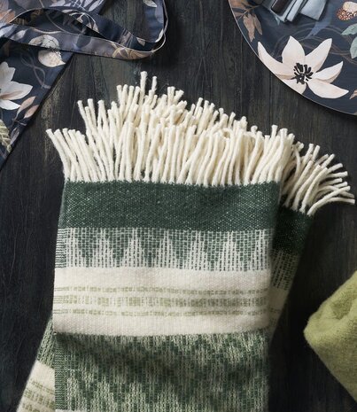 Klippan Klippan Freja plaid 130x200 van 100% Zweedse Wol groen Klippan Klippan Freja plaid 130x200 van 100% Zweedse Wol groen