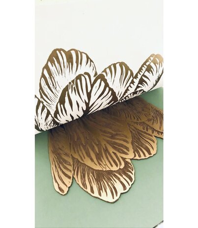 Monika Petersen Monika Petersen Lino Print Rembrandt Tulp Goud Wit 50x70 Monika Petersen Monika Petersen Lino Print Rembrandt Tulp Goud Wit 50x70