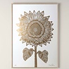 Monika Petersen Monika Petersen Lino Print Gold Sunflower Gold White 50x70 Monika Petersen Monika Petersen Lino Print Gold Sunflower Gold White 50x70