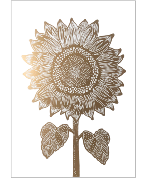 Monika Petersen Monika Petersen 50x70 Lino Print Zonnebloem Goud Wit Monika Petersen Monika Petersen 50x70 Lino Print Zonnebloem Goud Wit