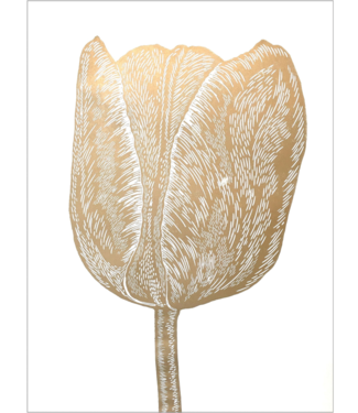 Monika Petersen Monika Petersen 50x70 Lino Print Gold Tulip White