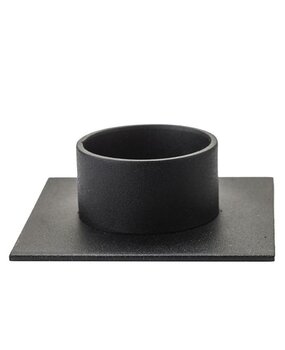 KunstIndustrien KunstIndustrien Kandelaar voor Ø5cm kaars metaal mat zwart Vierkant