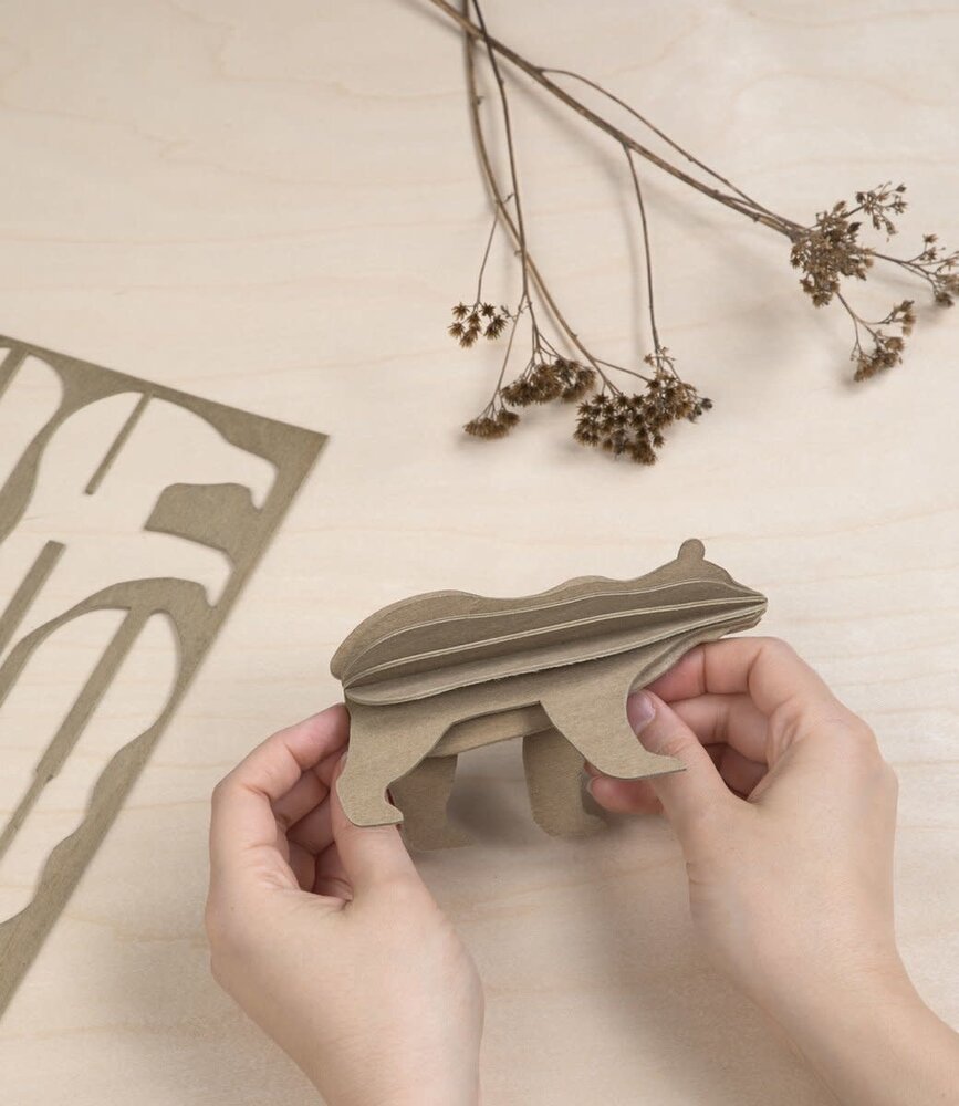 LOVI LOVI bruine beer berkenhout 3D-dier DIY pakketje LOVI LOVI bruine beer berkenhout 3D-dier DIY pakketje