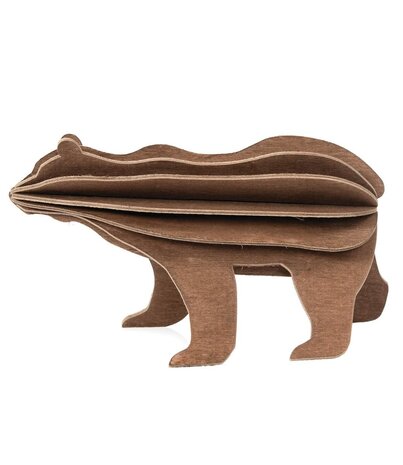 LOVI LOVI bruine beer berkenhout 3D-dier DIY pakketje LOVI LOVI bruine beer berkenhout 3D-dier DIY pakketje