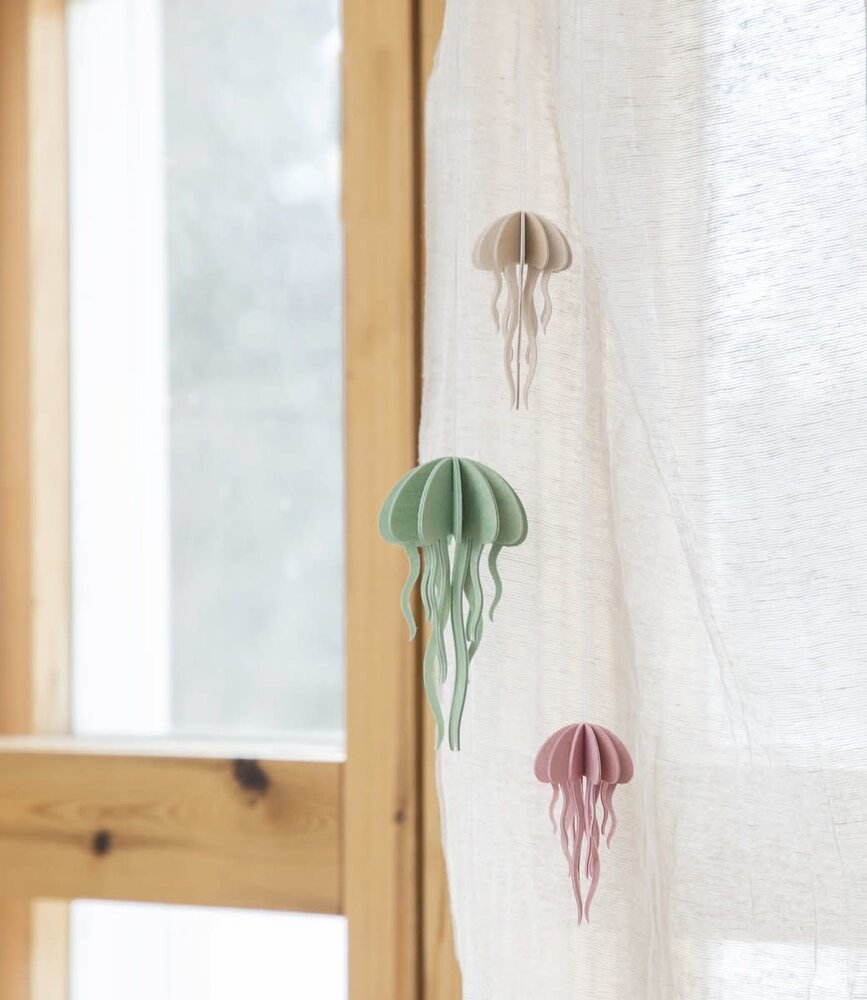 LOVI Lovi Jellyfish Natural Birch Wood DIY Kit 12cm LOVI Lovi Jellyfish Natural Birch Wood DIY Kit 12cm