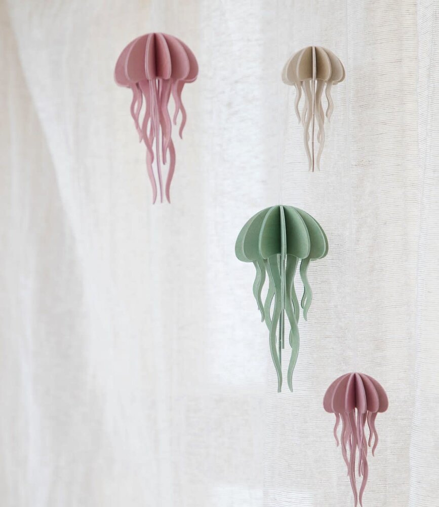 LOVI Lovi Jellyfish Natural - 2 sizes - Birch plywood 3D-animal DIY package LOVI Lovi Jellyfish Natural - 2 sizes - Birch plywood 3D-animal DIY package
