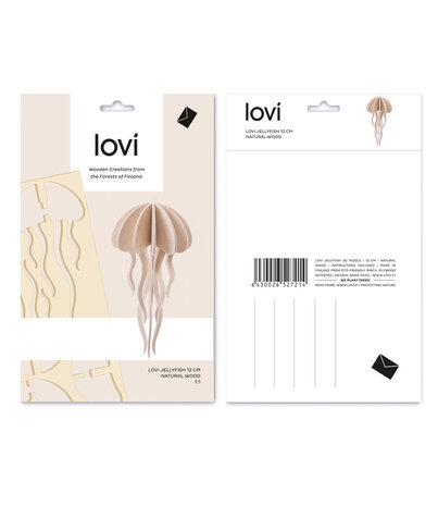 LOVI Lovi Jellyfish Natural - 2 sizes - Birch plywood 3D-animal DIY package LOVI Lovi Jellyfish Natural - 2 sizes - Birch plywood 3D-animal DIY package