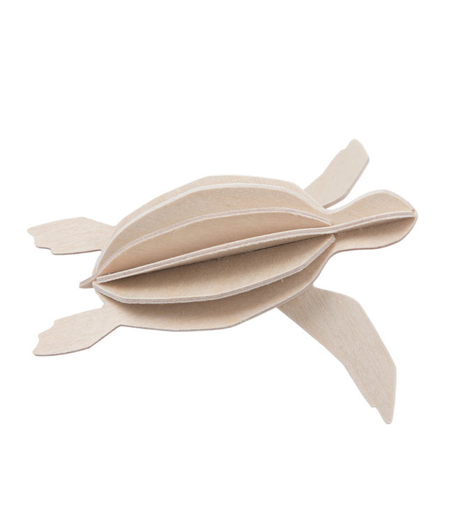 LOVI Lovi Schildpad Naturel - 2 formaten - berkenhout 3D-dier DIY pakketje