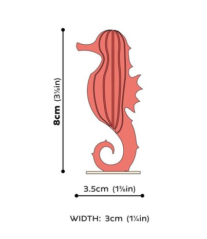 LOVI Lovi Seahorse - various colours - Birch plywood 3D-animal DIY package