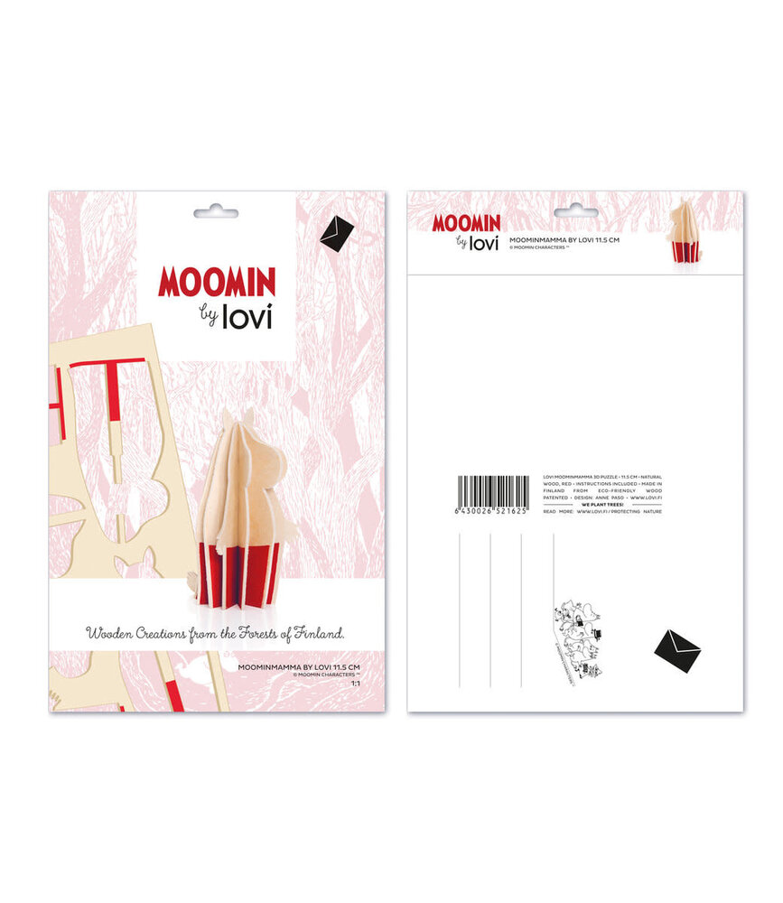 LOVI Lovi Moomin Moominmamma 11,5cm - Berkenhout DIY pakketje LOVI Lovi Moomin Moominmamma 11,5cm - Berkenhout DIY pakketje