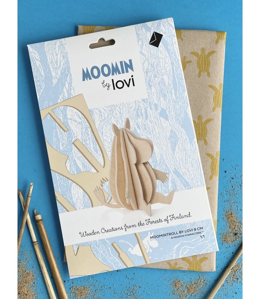 LOVI Lovi Moomin Moomintroll 9cm - Berkenhout DIY pakketje LOVI Lovi Moomin Moomintroll 9cm - Berkenhout DIY pakketje