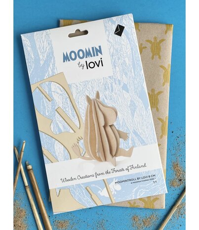 LOVI Lovi Moomin Moomintroll 9cm - Berkenhout DIY pakketje LOVI Lovi Moomin Moomintroll 9cm - Berkenhout DIY pakketje