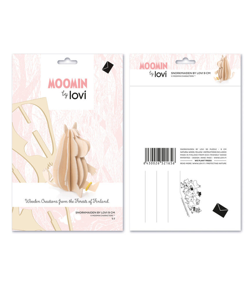 LOVI Lovi Moomin Snorkmaiden 9cm - Berkenhout DIY pakketje LOVI Lovi Moomin Snorkmaiden 9cm - Berkenhout DIY pakketje