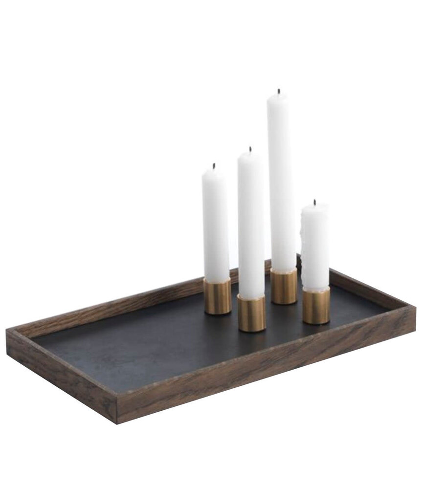 The Oak Men The Oak Men magnetische kandelaar Tray donker Eiken / messing 32,5 x 18 x 2,5 cm The Oak Men The Oak Men magnetische kandelaar Tray donker Eiken / messing 32,5 x 18 x 2,5 cm