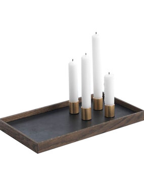 The Oak Men The Oak Men magnetische kandelaar Tray donker Eiken / messing 32,5 x 18 x 2,5 cm The Oak Men The Oak Men magnetische kandelaar Tray donker Eiken / messing 32,5 x 18 x 2,5 cm