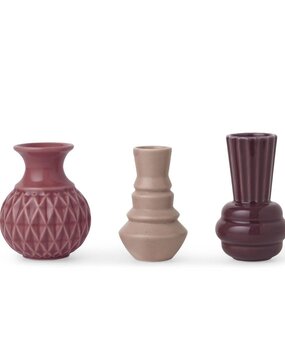 Dottir Nordic Design Dottir Samsurium Minibell vaasjes set van 3 Roze mix