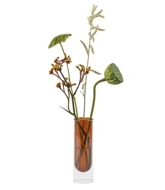 Studio About Studio About Flower tube Glass Vase H20cm Amber
