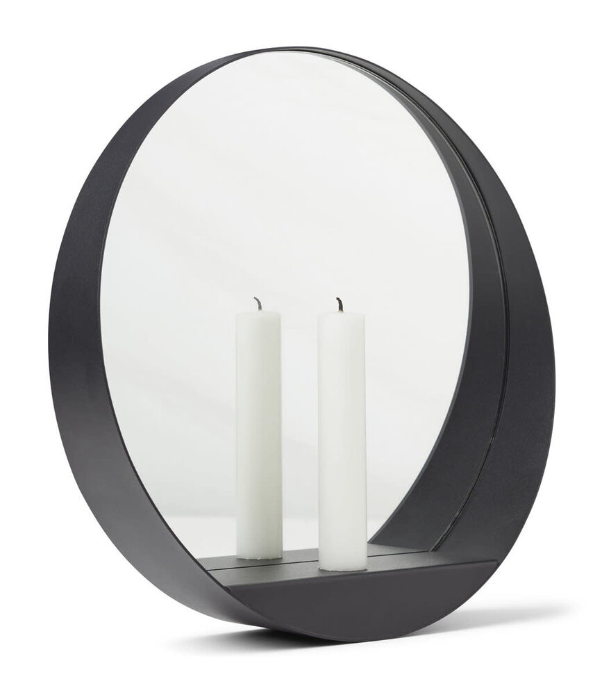 Gejst Gejst Glim wandkandelaar rond met spiegel Ø 28cm x D6,5cm Gejst Gejst Glim wandkandelaar rond met spiegel Ø 28cm x D6,5cm