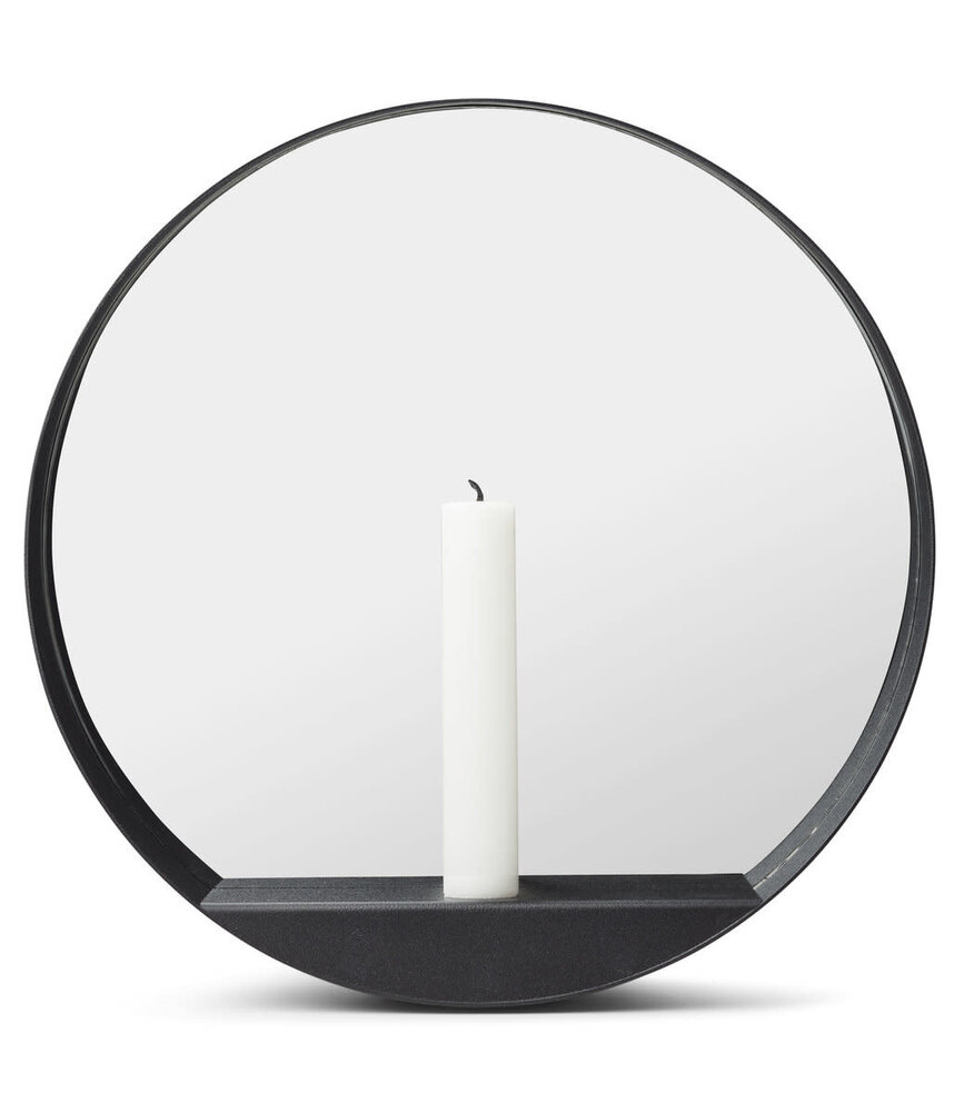 Gejst Gejst Glim wandkandelaar rond met spiegel Ø 28cm x D6,5cm Gejst Gejst Glim wandkandelaar rond met spiegel Ø 28cm x D6,5cm