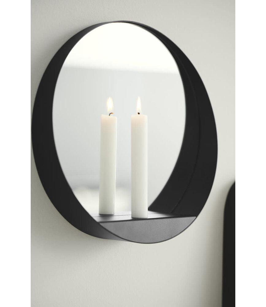 Gejst Gejst Glim wandkandelaar rond met spiegel Ø 28cm x D6,5cm Gejst Gejst Glim wandkandelaar rond met spiegel Ø 28cm x D6,5cm