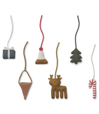 Liewood Liewood Helmut Christmas decoration a bag with 6 different items of Bio cotton