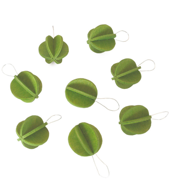 LOVI Lovi mini wooden balls birchwood light green set of 8 - DIY package