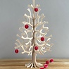 LOVI Lovi Spar Houten boom H30cm met 8 rode houten ballen - naturel 3D-boom DIY pakketje LOVI Lovi Spar Houten boom H30cm met 8 rode houten ballen - naturel 3D-boom DIY pakketje