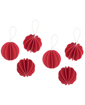LOVI Lovi wooden balls Ø4cm set of 6 red - birch wood DIY package LOVI Lovi wooden balls Ø4cm set of 6 red - birch wood DIY package