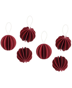 LOVI Lovi wooden balls Ø4cm set of 6 dark red - birch wood DIY package LOVI Lovi wooden balls Ø4cm set of 6 dark red - birch wood DIY package