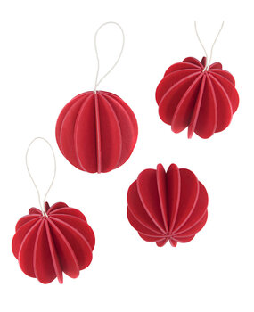 LOVI Lovi wooden balls Ø6cm set of 4 dark red - birch wood DIY package LOVI Lovi wooden balls Ø6cm set of 4 dark red - birch wood DIY package