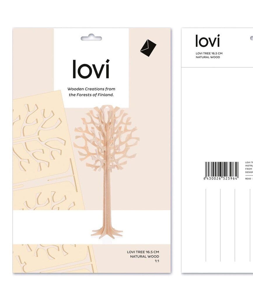 LOVI Lovi Boom Berkenhout 16,5 cm naturel 3D-boom DIY pakketje LOVI Lovi Boom Berkenhout 16,5 cm naturel 3D-boom DIY pakketje
