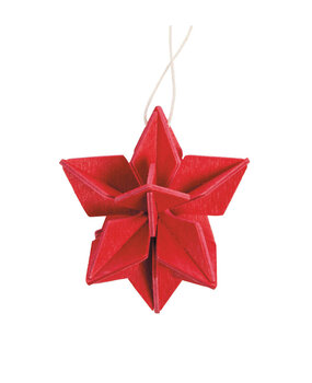 LOVI Lovi Star birch wood Red 5cm - set of 6 pieces - DIY package LOVI Lovi Star birch wood Red 5cm - set of 6 pieces - DIY package