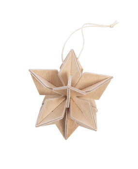 LOVI Lovi Star birch wood Natural 5cm - set of 6 pieces - DIY package