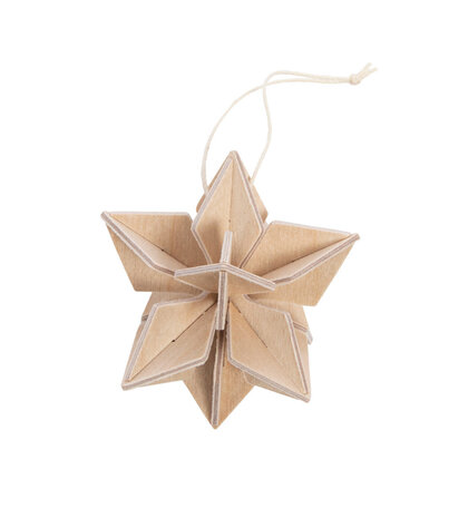 LOVI Lovi Ster berkenhout Naturel 5cm - set van 6 stuks - DIY pakketje LOVI Lovi Ster berkenhout Naturel 5cm - set van 6 stuks - DIY pakketje