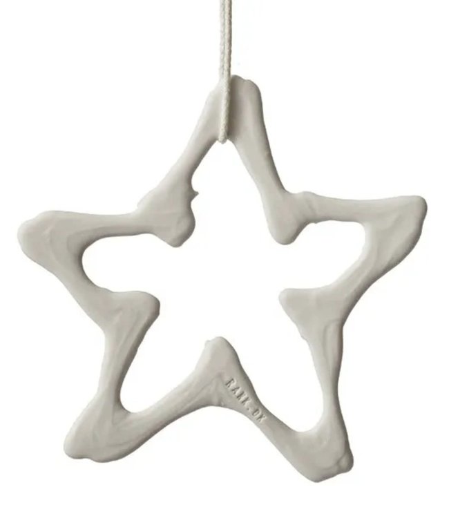 Lars Rank Keramik Lars Rank Keramik Christmas Pendent Star Handmade White