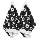 Marimekko Marimekko Unikko Theedoek set van 2 zwart Marimekko Marimekko Unikko Theedoek set van 2 zwart