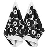Marimekko Marimekko Unikko Tea towel set of 2 black and Marimekko Marimekko Unikko Tea towel set of 2 black and