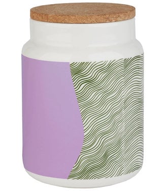 Marimekko Marimekko Gabriel Näkki ceramic storage jar with cork lid 1.2 lt.