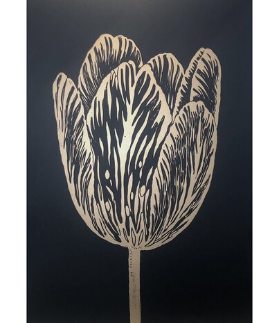 Monika Petersen Monika Petersen Lino Print Gold Rembrandt Tulip Black 50x70 Monika Petersen Monika Petersen Lino Print Gold Rembrandt Tulip Black 50x70