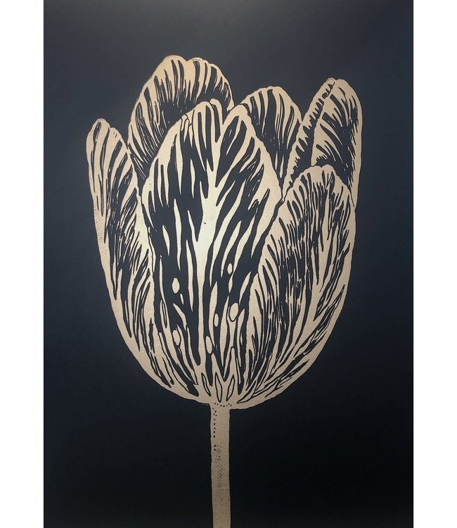 Monika Petersen Monika Petersen 50x70 Lino Print Gold Rembrandt Tulip Black