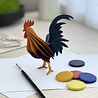 LOVI Lovi Rooster wood - different colours - Birch plywood 3D-animal DIY package LOVI Lovi Rooster wood - different colours - Birch plywood 3D-animal DIY package