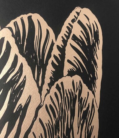 Monika Petersen Monika Petersen Lino Print Gold Rembrandt Tulip Black 50x70 Monika Petersen Monika Petersen Lino Print Gold Rembrandt Tulip Black 50x70