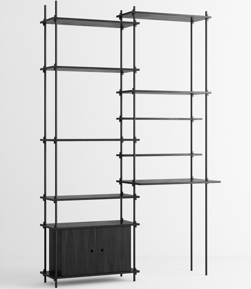 Moebe Moebe Shelving system S.255.2.F (different colour combinations) Moebe Moebe Shelving system S.255.2.F (different colour combinations)